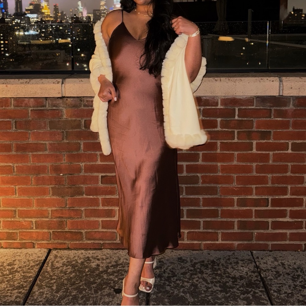 Elegant Brown Slip Dress